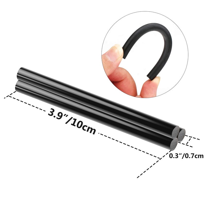 ENPOINT 72 Pack Black Hot Glue Sticks Bulk, 0.27x4" Mini Hot Glue Sticks for Car Dent Repair Handmade DIY Art Craft Home Office Project Craftwork Fix & Repairs - Image 2